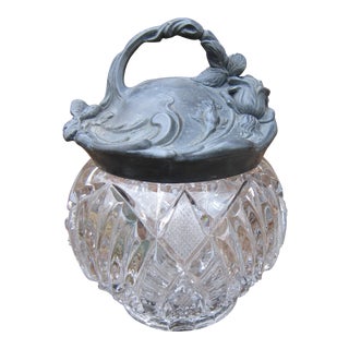 20th Century Art Nouveau American Brilliant Period Dresser Jar For Sale