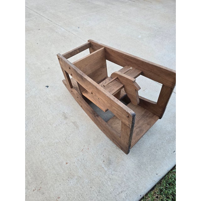 Vintage Mid-Century 3-in-1 Convertible Wooden High Chair, Rocking Horse & Toddler Desk For Sale - Image 9 of 12