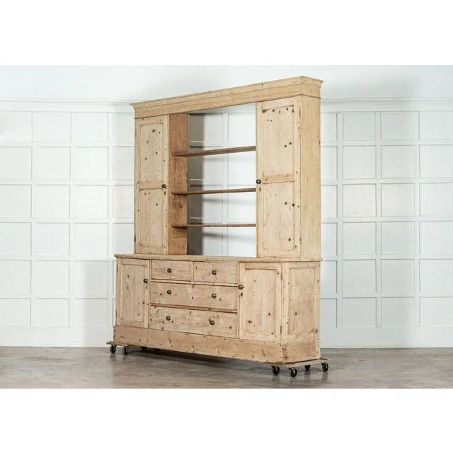 Late 19th Century Large English Pine Open Back Dresser, 1870s For Sale - Image 5 of 13