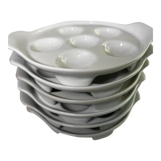 Vintage French Escargot Mushroom Dishes- Set of 6 For Sale