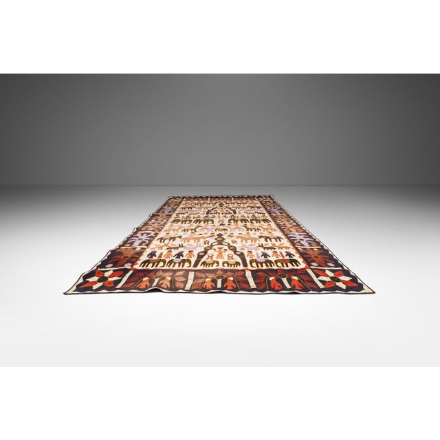 Vintage Hand-Stitched Kanduri Cloth With Animal and Tree of Life Appliqué, India, C. 1950s For Sale - Image 4 of 18