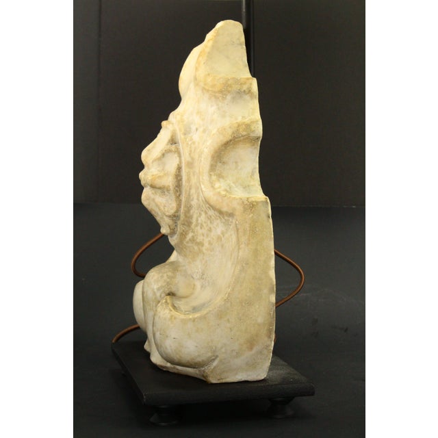 17th / 18th C. Baroque Carved Marble Frontispiece Corbel Mounted as a Lamp For Sale - Image 10 of 18