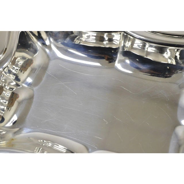 Early 20th Century Silver Plated Victorian Scalloped Edge Lidded Vegetable Serving Platter Dish For Sale - Image 9 of 13