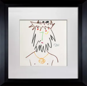 Pablo Picasso Lithograph "Cjc” Framed Print