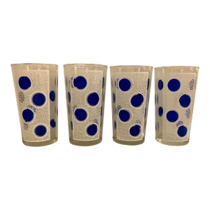 Mid Century Polka Dot Glassware- Set of 4