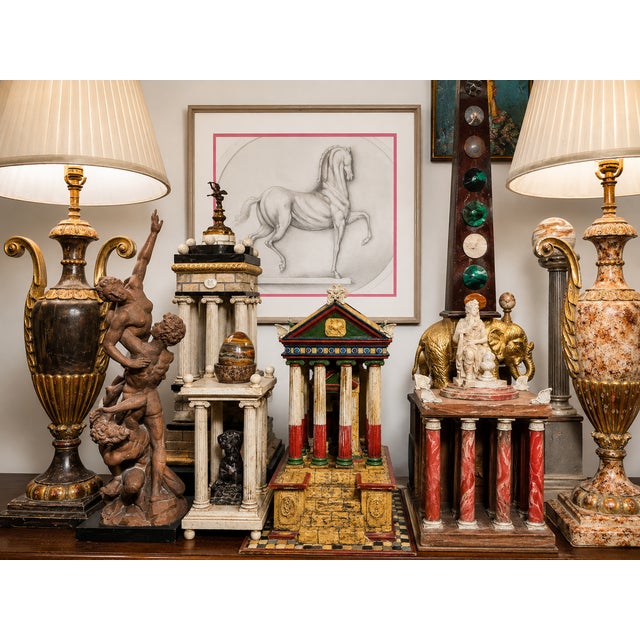 Grand Tour Architectural Capriccio Executed in the Italian Neoclassical Manner With Double Imperial Cameo For Sale In Palm Springs - Image 6 of 10