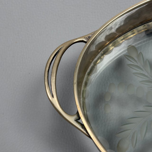 Oval Tray in 800 Silver and Satin Crystal For Sale - Image 10 of 15