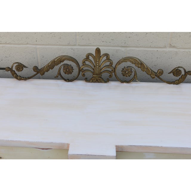 Vintage Karges Neoclassical Painted Sideboard With Brass Gallery Rail | Louis XVI Style, 1950s For Sale - Image 12 of 18