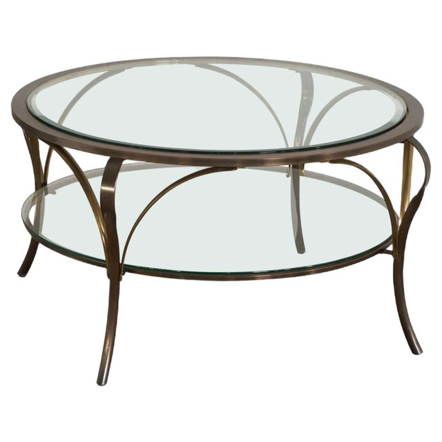 Coffee Table in Glass and Brass, 1950s For Sale