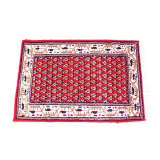 Mid-20th Century Indian Hand-Knotted Wool Rug with Red Geometric Pattern, 1960s For Sale
