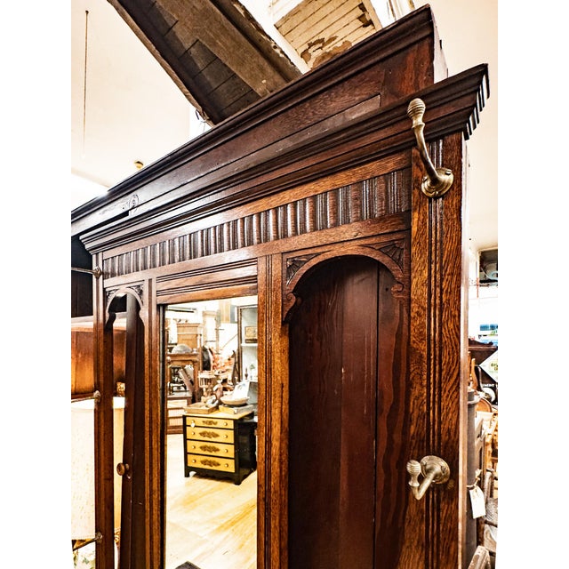 Early 20th Century Edwardian Walnut Hall Tree For Sale - Image 12 of 17