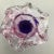 Glass Murano Colbalt Blue With Pink Swirl Floral Studio Art Glass Vases - A Pair For Sale - Image 7 of 12