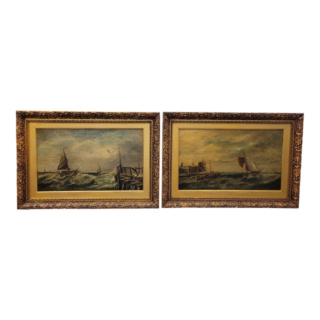 Pair of 19th Century Nautical Paintings For Sale