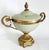 Chelsea House Inc Footed Bowl or Urn Celadon Green & Brass Candy Dish For Sale - Image 4 of 12