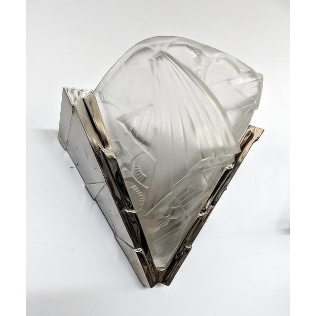 Art Deco French Art Deco Wall Sconces Signed by H. Mouynet - a Pair For Sale - Image 3 of 8