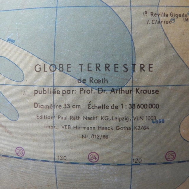 Rath Globe of Papier-Mâché on a Wooden Base, 1960s For Sale - Image 18 of 18