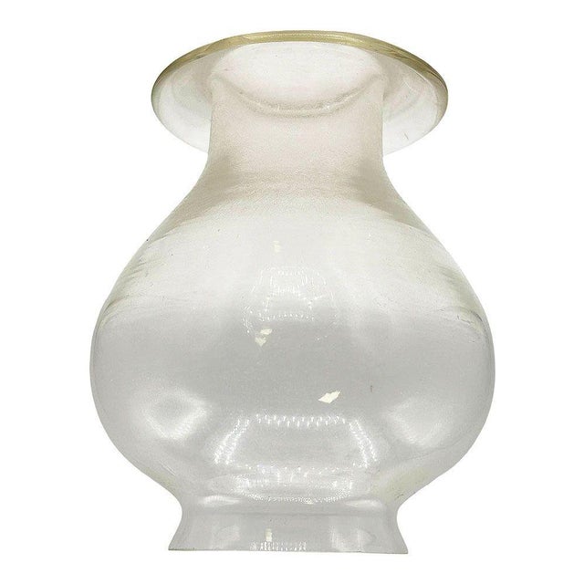 Victorian 1900s Victorian Clear Glass Oil Lamp Fluted Hurricane Shade For Sale - Image 3 of 6