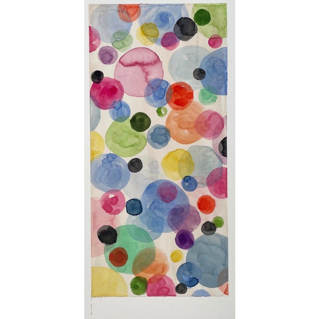 This is a cheerful, one-of-a-kind original watercolor color study. It works nicely oriented either vertically or...