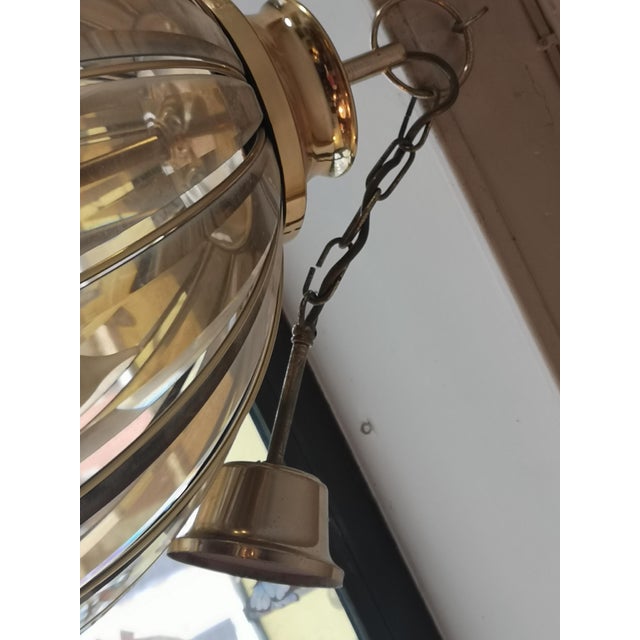Smoked Amber Beveled Glass Umbrella Shape Light Fixture For Sale - Image 11 of 17