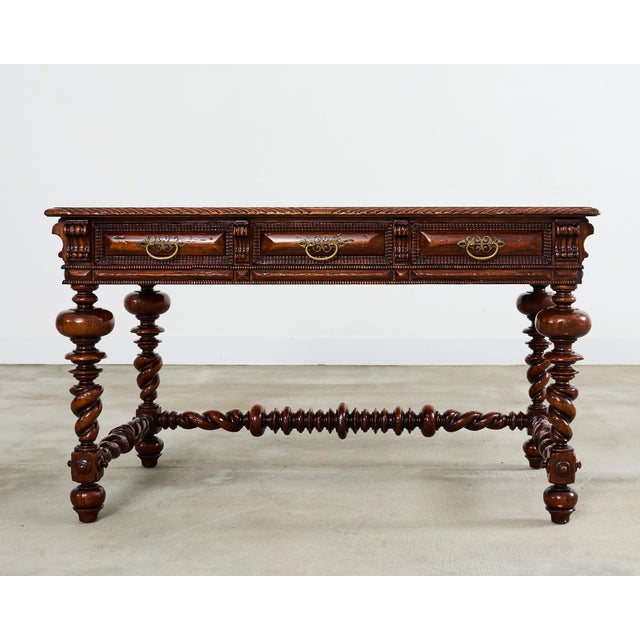 Baroque Portuguese Baroque Style Library Table by Alfonso Marina For Sale - Image 3 of 12