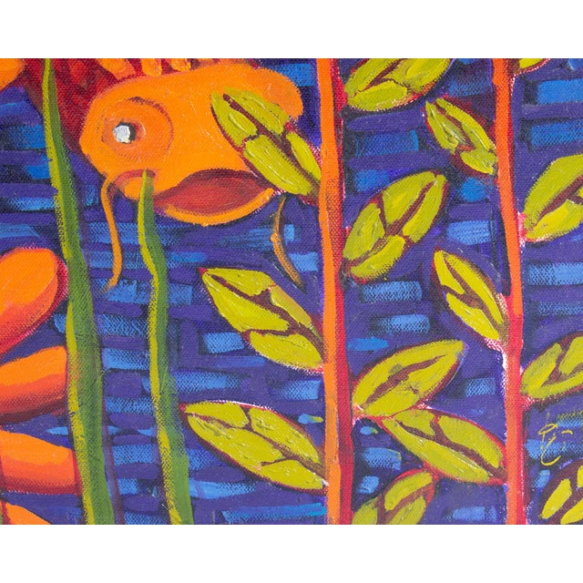 Textile 2018 “Hawk Beware” Oil on Canvas Painting by Karen Holtzclaw For Sale - Image 7 of 9