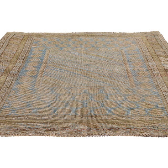 Rustic Antique Turkish Oushak Rug, 04'04 X 05'02 For Sale - Image 3 of 10