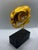Metal Golden Cat Skull Desk Sculpture on Black Marble Base For Sale - Image 7 of 11
