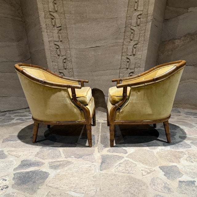 1960s Faux Bamboo Lounge Chairs Century Furniture Hickory Nc For Sale - Image 10 of 12