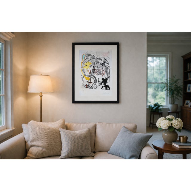 Black S. Dali, Angel of Dada, 1971, Lithograph, Framed For Sale - Image 8 of 9