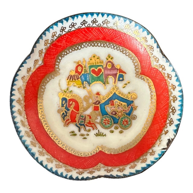 Decorative Austrian Enamel Trinket Tray Ring Dish For Sale