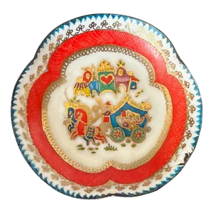 Decorative Austrian Enamel Trinket Tray Ring Dish