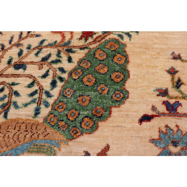 1990s Shabby Chic Ziegler Beige/Rust Wool Runner Rug- 2'1'' X 4'11'' For Sale - Image 5 of 10