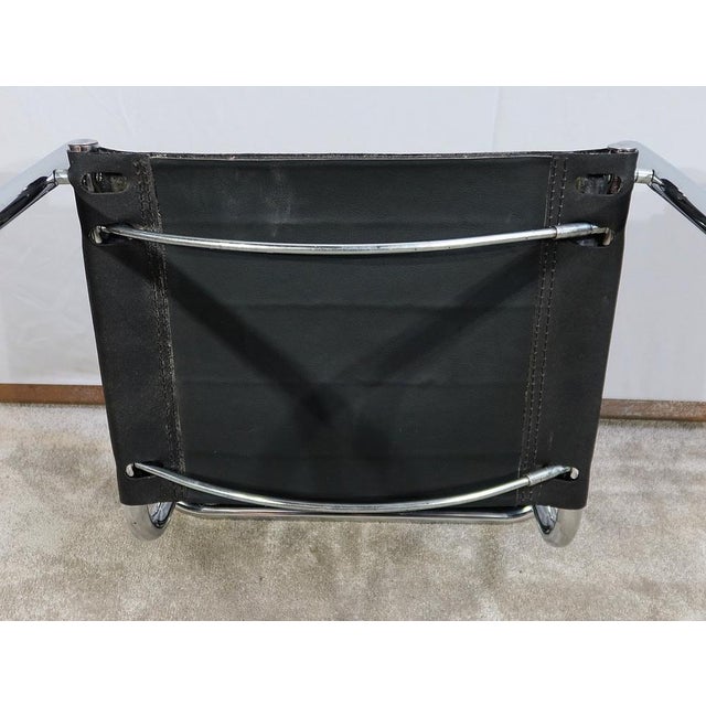 Chromed Metal Chair in Black Leather by Breuer, 1970 For Sale - Image 16 of 18