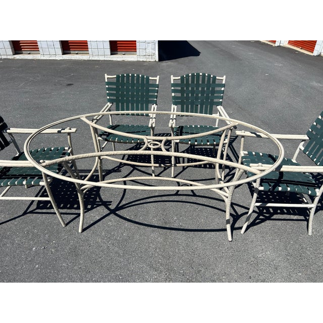 Beautiful Vintage Aluminum Brown Jordan Patio Set Table & 6 Chairs For Sale In Washington DC - Image 6 of 10