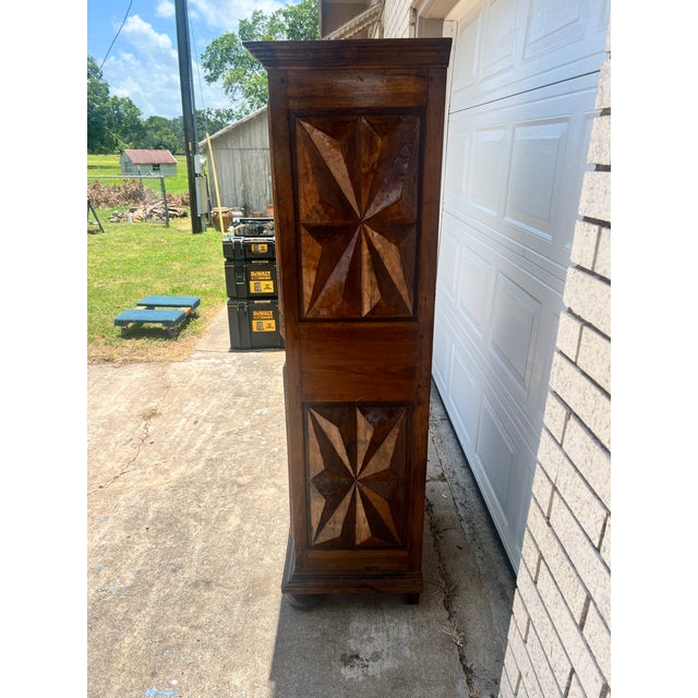 French 18th Century Louis XIII Walnut "Diamond Shape" Cabinet For Sale - Image 12 of 12