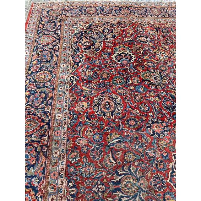 Large Antique Kashan Rug, 1920s For Sale - Image 9 of 18
