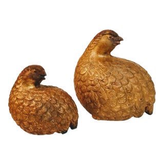 Mid Century Quail Bird Figurines Pair For Sale
