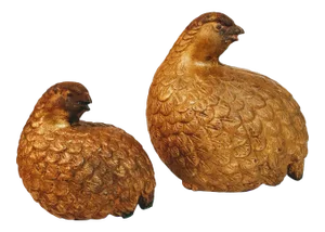 Vintage Mid Century Quail Bird Figurines Pair