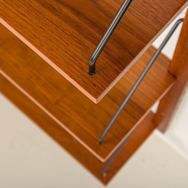Black Danish Teak Shelving Unit in the style of Cadovius, 1960s For Sale - Image 8 of 10