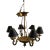 Vintage Italian Florentine and Black Chandelier With Tassel and Tole Decoration For Sale
