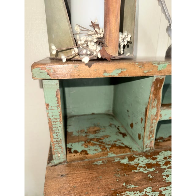 Avocado Antique Industrial Pine Desk For Sale - Image 8 of 15