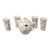 Late 20th Century Japanese Utsuwa Tea Pot & Four Cups Pink Wild Flower Pattern - 5 pcs For Sale