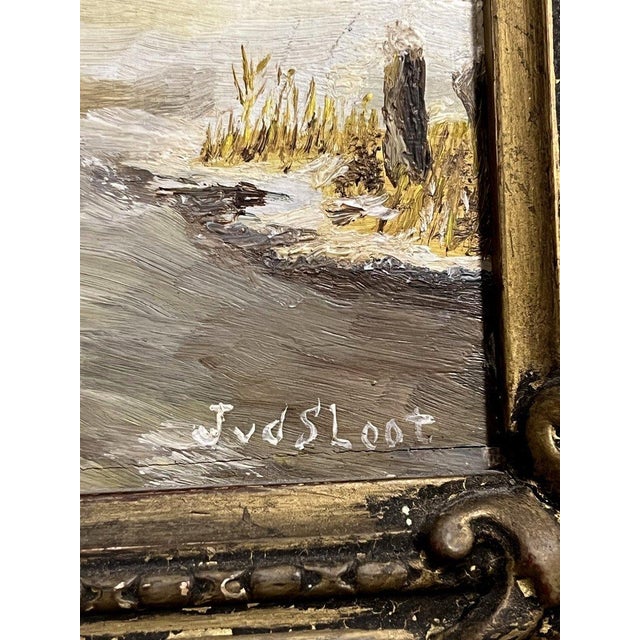 Jentje van der sloot 1881-1962: oil on panel, winter landscape follower of jan jacob spöhler, exhibited at: teylers museum...