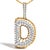 Contemporary Men's 10K Yellow Gold 1 1/5 Cttw Diamond Letter D Initial Pendant Necklace For Sale - Image 3 of 4