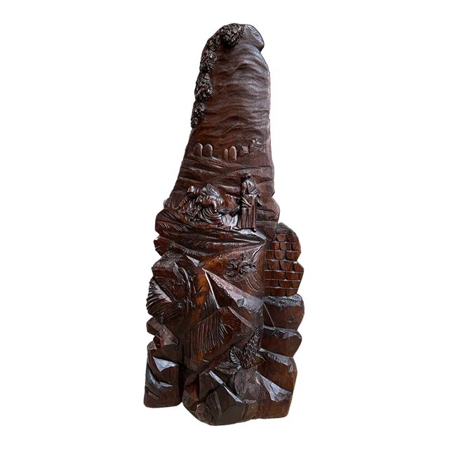 Antique French Carved Wood Wall Sculpture the Gleaners by Jean Francois Millet For Sale