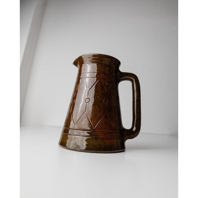 Ceramic Vintage Ceramic Jug or Vase with Handle by Urbano Fontana, Italy, 1970s For Sale - Image 7 of 11