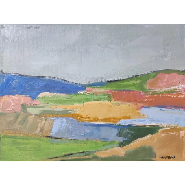 Abstract Couleurs Ephemeres, Abstract Landscape, Comptemporary by Sophie Dumont For Sale - Image 3 of 8