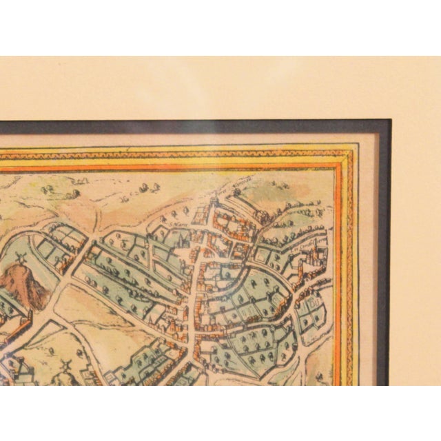 Old Engraving Map of Paris French Munster 16th Century Walled City Framed For Sale - Image 9 of 12
