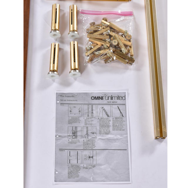 Tension Pole Free Standing Rose Gold Aluminum Omni Wall Unit by George Nelson For Sale - Image 12 of 15