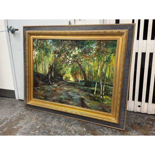 Design Plus Gallery presents a Landscape Painting from TFT Interiors. An inviting forest scene unfolds in this oil...